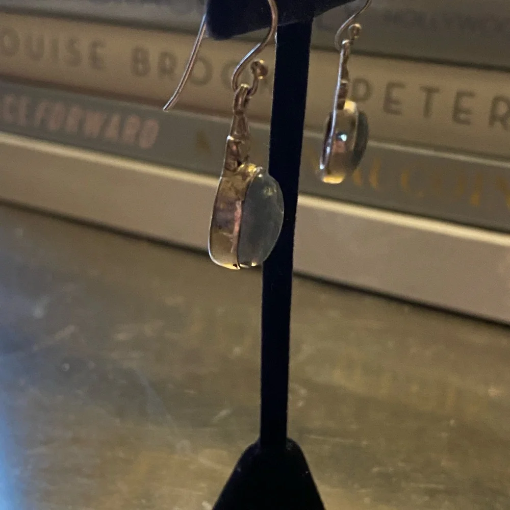 Labradorite sterling earrings - Picture 4 of 8